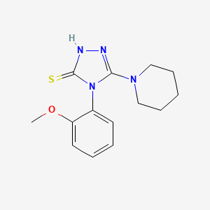 molecular formula C14H18N4OS B2890192 4-(2-甲氧基苯基)-5-(哌啶-1-基)-4H-1,2,4-三唑-3-硫醇 CAS No. 847783-71-5