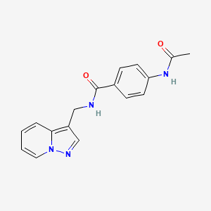 molecular formula C17H16N4O2 B2890194 4-acetamido-N-(pyrazolo[1,5-a]pyridin-3-ylmethyl)benzamide CAS No. 1396706-99-2