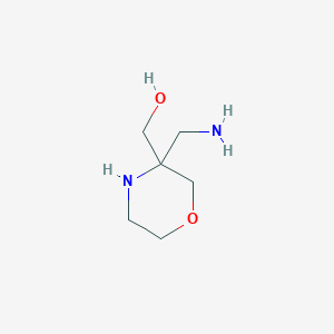 molecular formula C6H14N2O2 B2890202 [3-(Aminomethyl)morpholin-3-yl]methanol CAS No. 2044745-56-2