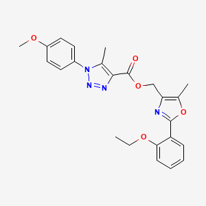 molecular formula C24H24N4O5 B2890205 [2-(2-乙氧基苯基)-5-甲基-1,3-恶唑-4-基]甲基 1-(4-甲氧基苯基)-5-甲基-1H-1,2,3-三唑-4-羧酸酯 CAS No. 946303-03-3