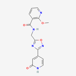 molecular formula C15H13N5O4 B2890211 2-methoxy-N-((3-(2-oxo-1,2-dihydropyridin-4-yl)-1,2,4-oxadiazol-5-yl)methyl)nicotinamide CAS No. 1903047-59-5