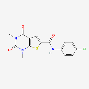 molecular formula C15H12ClN3O3S B2890212 N-(4-chlorophenyl)-1,3-dimethyl-2,4-dioxo-1,2,3,4-tetrahydrothieno[2,3-d]pyrimidine-6-carboxamide CAS No. 946206-65-1