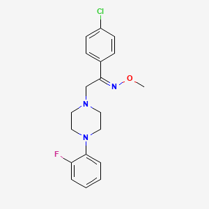 molecular formula C19H21ClFN3O B2890221 1-(4-氯苯基)-2-[4-(2-氟苯基)哌嗪]-1-乙酮 O-甲基肟 CAS No. 478049-94-4
