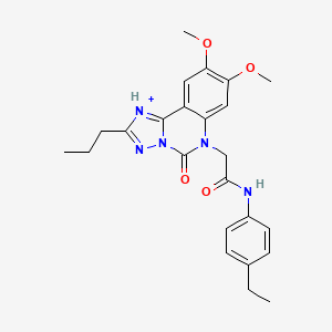molecular formula C24H27N5O4 B2890223 2-{8,9-dimethoxy-5-oxo-2-propyl-5H,6H-[1,2,4]triazolo[1,5-c]quinazolin-6-yl}-N-(4-ethylphenyl)acetamide CAS No. 2380188-46-3