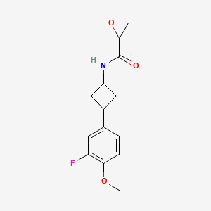 molecular formula C14H16FNO3 B2890231 N-[3-(3-Fluoro-4-methoxyphenyl)cyclobutyl]oxirane-2-carboxamide CAS No. 2411189-95-0