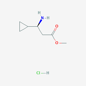 molecular formula C7H14ClNO2 B2890238 methyl (3S)-3-amino-3-cyclopropylpropanoate hydrochloride CAS No. 2219353-89-4