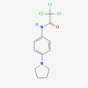molecular formula C12H13Cl3N2O B2890239 2,2,2-trichloro-N-[4-(pyrrolidin-1-yl)phenyl]acetamide CAS No. 251097-19-5