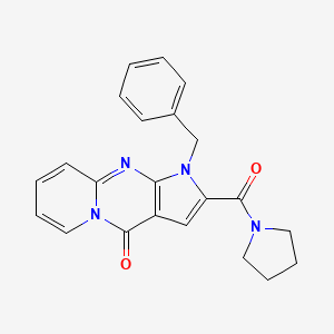 molecular formula C22H20N4O2 B2890242 1-benzyl-2-(pyrrolidine-1-carbonyl)pyrido[1,2-a]pyrrolo[2,3-d]pyrimidin-4(1H)-one CAS No. 900871-42-3