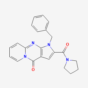 molecular formula C22H20N4O2 B2890242 1-苄基-2-(吡咯烷-1-羰基)吡啶并[1,2-a]吡咯并[2,3-d]嘧啶-4(1H)-酮 CAS No. 900871-42-3