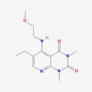molecular formula C14H20N4O3 B2890246 6-乙基-5-((2-甲氧基乙基)氨基)-1,3-二甲基吡啶并[2,3-d]嘧啶-2,4(1H,3H)-二酮 CAS No. 941903-83-9