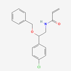 molecular formula C18H18ClNO2 B2890260 N-[2-(4-Chlorophenyl)-2-phenylmethoxyethyl]prop-2-enamide CAS No. 2305529-49-9