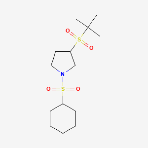 molecular formula C14H27NO4S2 B2890264 3-(Tert-butylsulfonyl)-1-(cyclohexylsulfonyl)pyrrolidine CAS No. 1797279-04-9