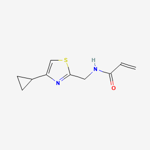 molecular formula C10H12N2OS B2890267 N-[(4-Cyclopropyl-1,3-thiazol-2-yl)methyl]prop-2-enamide CAS No. 2308273-73-4