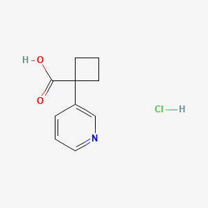 molecular formula C10H12ClNO2 B2890270 1-(Pyridin-3-yl)cyclobutane-1-carboxylic acid hydrochloride CAS No. 1955556-70-3