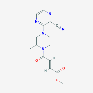 molecular formula C15H17N5O3 B2890271 Methyl (E)-4-[4-(3-cyanopyrazin-2-yl)-2-methylpiperazin-1-yl]-4-oxobut-2-enoate CAS No. 2411336-48-4