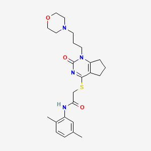 molecular formula C24H32N4O3S B2890278 N-(2,5-二甲苯基)-2-((1-(3-吗啉丙基)-2-氧代-2,5,6,7-四氢-1H-环戊[d]嘧啶-4-基)硫代)乙酰胺 CAS No. 898445-20-0