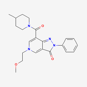 molecular formula C22H26N4O3 B2890289 5-(2-甲氧基乙基)-7-(4-甲基哌啶-1-羰基)-2-苯基-2H-吡唑并[4,3-c]吡啶-3(5H)-酮 CAS No. 921579-28-4