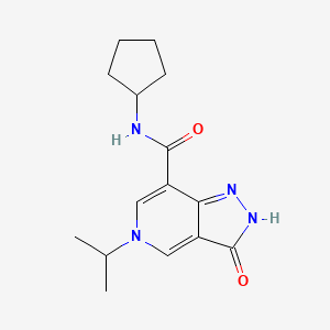 molecular formula C15H20N4O2 B2890291 N-cyclopentyl-5-isopropyl-3-oxo-3,5-dihydro-2H-pyrazolo[4,3-c]pyridine-7-carboxamide CAS No. 1226437-61-1