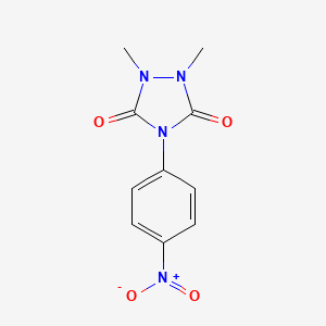 molecular formula C10H10N4O4 B2890305 1,2-二甲基-4-(4-硝基苯基)-1,2,4-三唑烷-3,5-二酮 CAS No. 669757-38-4