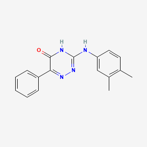molecular formula C17H16N4O B2890317 3-[(3,4-二甲苯基)氨基]-6-苯基-1,2,4-三嗪-5-醇 CAS No. 881437-02-1