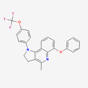 molecular formula C25H19F3N2O2 B2890333 4-Methyl-6-phenoxy-1-[4-(trifluoromethoxy)phenyl]-2,3-dihydropyrrolo[3,2-c]quinoline CAS No. 866137-72-6