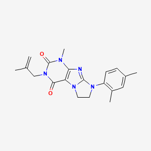 molecular formula C20H23N5O2 B2890348 8-(2,4-Dimethylphenyl)-1-methyl-3-(2-methylprop-2-enyl)-1,3,5-trihydroimidazol idino[1,2-h]purine-2,4-dione CAS No. 900135-24-2