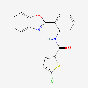 molecular formula C18H11ClN2O2S B2890375 N-(2-(苯并[d]恶唑-2-基)苯基)-5-氯噻吩-2-甲酰胺 CAS No. 477500-52-0