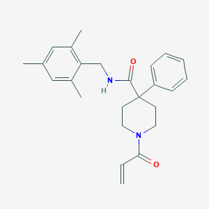 molecular formula C25H30N2O2 B2890409 4-Phenyl-1-prop-2-enoyl-N-[(2,4,6-trimethylphenyl)methyl]piperidine-4-carboxamide CAS No. 2202500-33-0