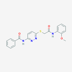 molecular formula C20H18N4O3S B2890412 N-(6-((2-((2-methoxyphenyl)amino)-2-oxoethyl)thio)pyridazin-3-yl)benzamide CAS No. 1021119-87-8