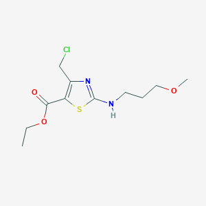 molecular formula C11H17ClN2O3S B2890413 Ethyl 4-(chloromethyl)-2-[(3-methoxypropyl)amino]-1,3-thiazole-5-carboxylate CAS No. 937598-24-8