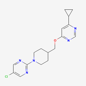 molecular formula C17H20ClN5O B2890415 5-Chloro-2-(4-(((6-cyclopropylpyrimidin-4-yl)oxy)methyl)piperidin-1-yl)pyrimidine CAS No. 2319800-71-8