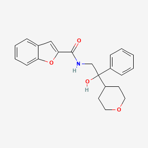 N-(2-hydroxy-2-phenyl-2-(tetrahydro-2H-pyran-4-yl)ethyl)benzofuran-2-carboxamide