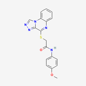 molecular formula C18H15N5O2S B2890430 2-([1,2,4]triazolo[4,3-a]quinoxalin-4-ylthio)-N-(4-methoxyphenyl)acetamide CAS No. 1185082-84-1