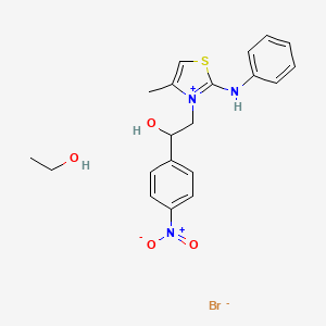 3-[2-Hydroxy-2-(4-nitrophenyl)ethyl]-4-methyl-2-(phenylamino)-1,3-thiazol-3-ium ethanol bromide