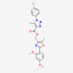 [2-(2,4-dimethoxyphenyl)-5-methyl-1,3-oxazol-4-yl]methyl 1-(4-fluorophenyl)-5-methyl-1H-1,2,3-triazole-4-carboxylate