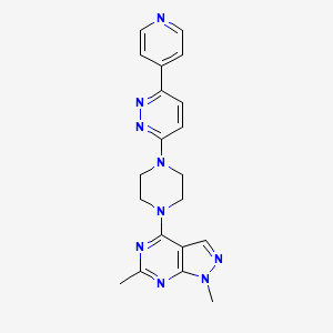 3-(4-{1,6-dimethyl-1H-pyrazolo[3,4-d]pyrimidin-4-yl}piperazin-1-yl)-6-(pyridin-4-yl)pyridazine