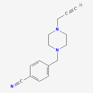 molecular formula C15H17N3 B2890482 4-[(4-Prop-2-ynylpiperazin-1-yl)methyl]benzonitrile CAS No. 1240850-31-0
