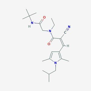 molecular formula C22H34N4O2 B2890493 (Z)-N-[2-(叔丁基氨基)-2-氧代乙基]-2-氰基-3-[2,5-二甲基-1-(2-甲基丙基)吡咯-3-基]-N-乙基丙-2-烯酰胺 CAS No. 1302966-34-2