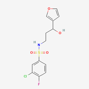 3-chloro-4-fluoro-N-(3-(furan-3-yl)-3-hydroxypropyl)benzenesulfonamide