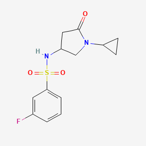 N-(1-cyclopropyl-5-oxopyrrolidin-3-yl)-3-fluorobenzenesulfonamide