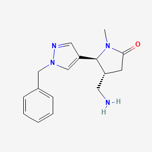 molecular formula C16H20N4O B2890542 (4R,5S)-4-(Aminomethyl)-5-(1-benzylpyrazol-4-yl)-1-methylpyrrolidin-2-one CAS No. 1807895-88-0