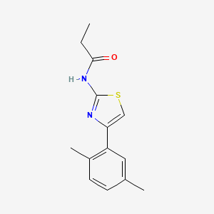 molecular formula C14H16N2OS B2890544 N-[4-(2,5-dimethylphenyl)-1,3-thiazol-2-yl]propanamide CAS No. 313374-21-9