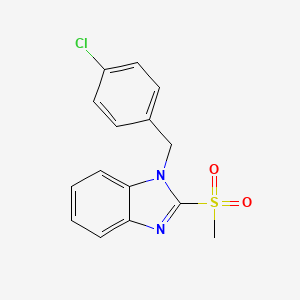 molecular formula C15H13ClN2O2S B2890545 1-(4-氯苄基)-2-(甲磺酰基)-1H-苯并[d]咪唑 CAS No. 886923-33-7