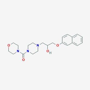 molecular formula C22H29N3O4 B289055 1-[4-(4-Morpholinylcarbonyl)-1-piperazinyl]-3-(2-naphthyloxy)-2-propanol 