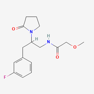 molecular formula C16H21FN2O3 B2890551 N-(3-(3-fluorophenyl)-2-(2-oxopyrrolidin-1-yl)propyl)-2-methoxyacetamide CAS No. 1421514-44-4