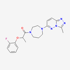 molecular formula C20H23FN6O2 B2890553 2-(2-Fluorophenoxy)-1-[4-(3-methyl-[1,2,4]triazolo[4,3-b]pyridazin-6-yl)-1,4-diazepan-1-yl]propan-1-one CAS No. 2310014-79-8