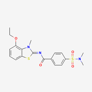 molecular formula C19H21N3O4S2 B2890561 4-(dimethylsulfamoyl)-N-(4-ethoxy-3-methyl-1,3-benzothiazol-2-ylidene)benzamide CAS No. 533868-66-5