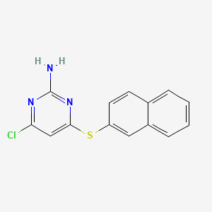 molecular formula C14H10ClN3S B2890566 4-氯-6-(2-萘硫基)-2-嘧啶胺 CAS No. 339017-70-8
