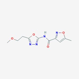 molecular formula C10H12N4O4 B2890577 N-(5-(2-methoxyethyl)-1,3,4-oxadiazol-2-yl)-5-methylisoxazole-3-carboxamide CAS No. 1351644-14-8