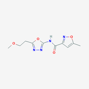 molecular formula C10H12N4O4 B2890577 N-[5-(2-methoxyethyl)-1,3,4-oxadiazol-2-yl]-5-methyl-1,2-oxazole-3-carboxamide CAS No. 1351644-14-8